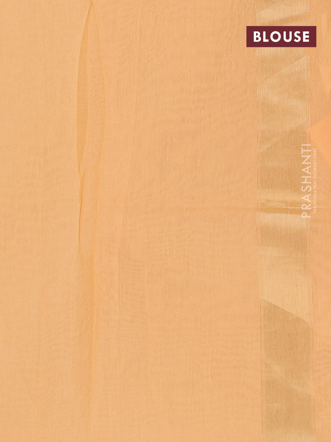 Munga cotton saree pale orange with allover thread weaves in borderless style