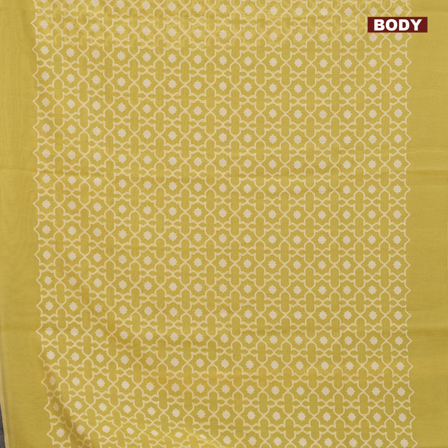 Munga cotton saree yellow with allover thread weaves in borderless style