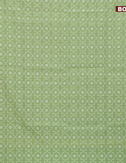 Munga cotton saree light green with allover thread weaves in borderless style