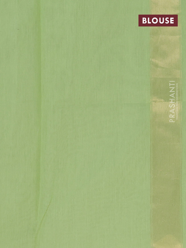 Munga cotton saree light green with allover thread weaves in borderless style