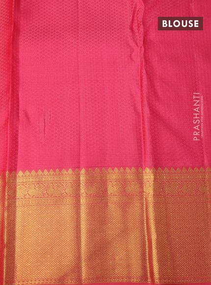 Pure kanchipuram tissue silk saree grey shade and pink shade with allover thread & zari weaves and zari woven border