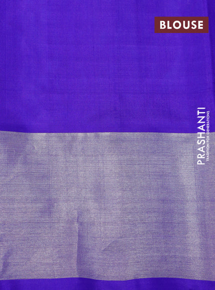 Venkatagiri silk saree dual shade of blue and blue with allover silver zari woven buttas and silver zari woven border