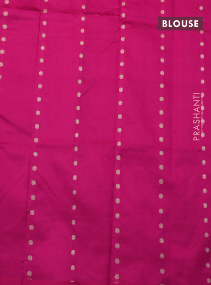 Banarasi katan silk saree dark pink with zari woven buttas in borderless style