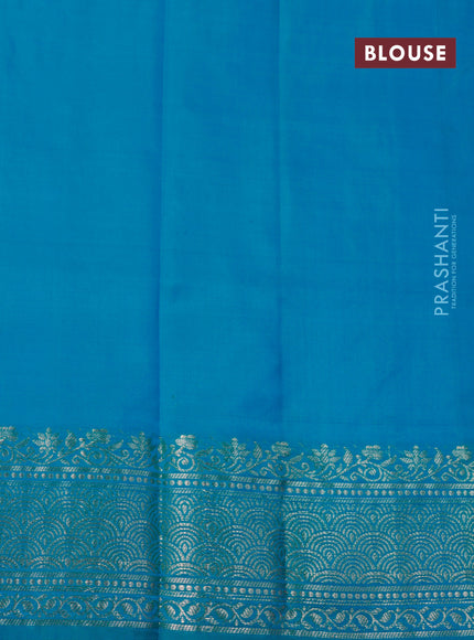 Banarasi katan silk saree light blue with zari woven buttas and zari woven border