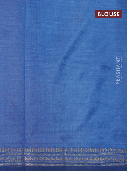 Banarasi katan silk saree blue shade with zari woven buttas and zari woven border