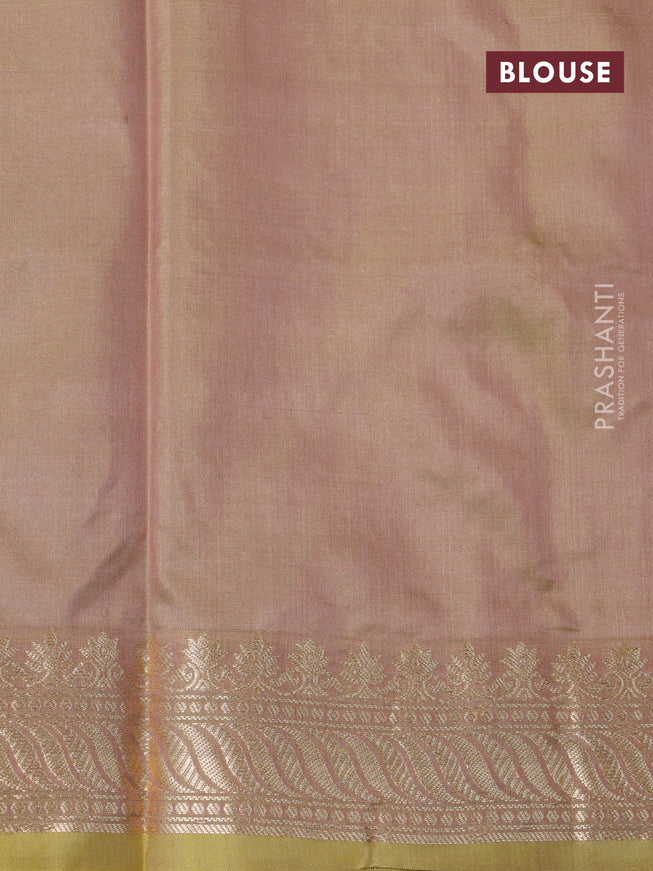 Banarasi katan silk saree dual shade of green with zari woven buttas and zari woven border