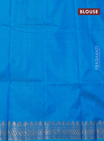 Banarasi katan silk saree cs blue with zari woven buttas and zari woven border