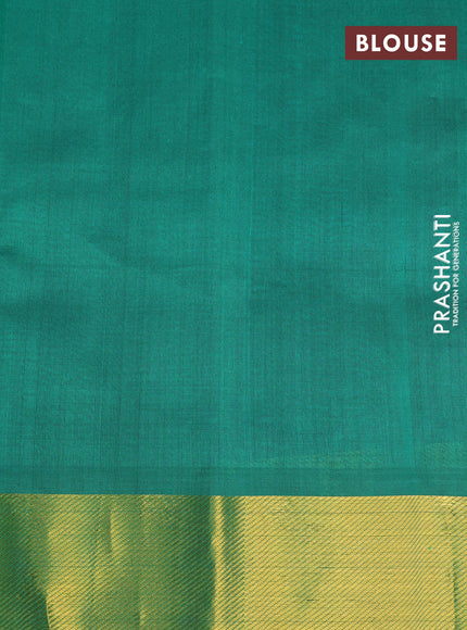 Silk cotton saree pink and green with allover paalum pazhamum checks & paisley zari buttas and zari woven border