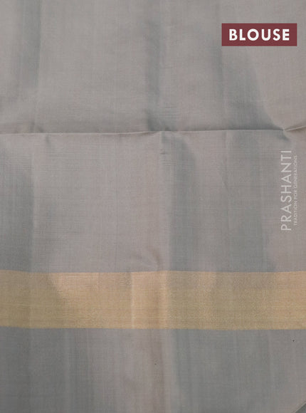 Pure soft silk saree light blue and grey with zari woven buttas and rich zari woven border