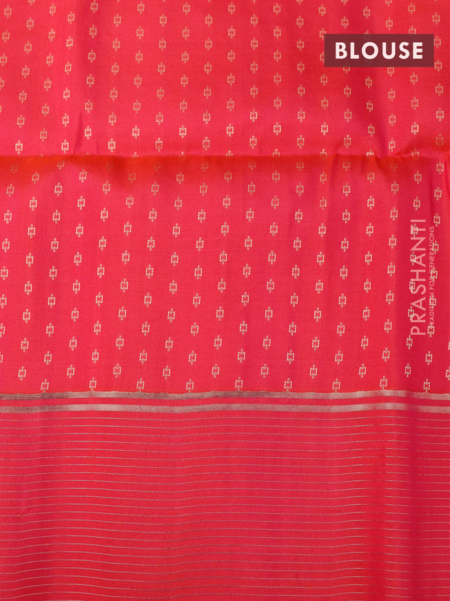 Pure soft silk saree mango yellow and dual shade of pink with allover zari woven butta weaves and zari woven border