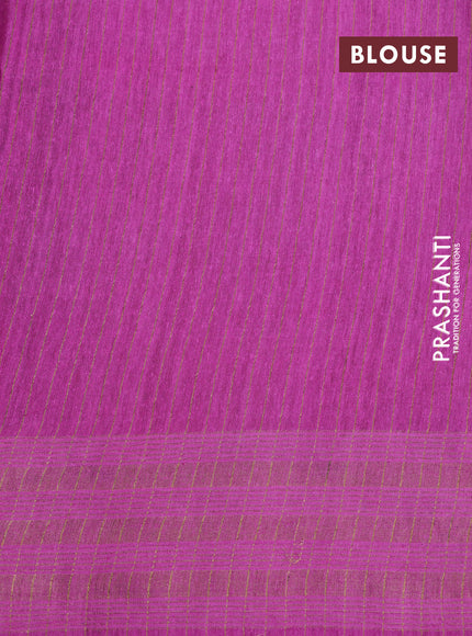 Banarasi tussar silk saree light pink with plain body and printed pallu