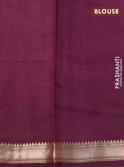 Chiniya silk saree purple with allover digital prints and zari woven border