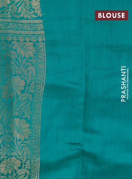 Chiniya silk saree pink shade and teal green with allover zari woven buttas and zari woven border