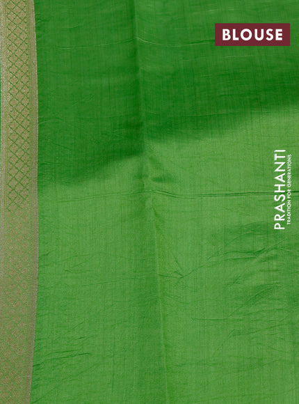 Chiniya silk saree pink and green with zari woven buttas and zari woven border