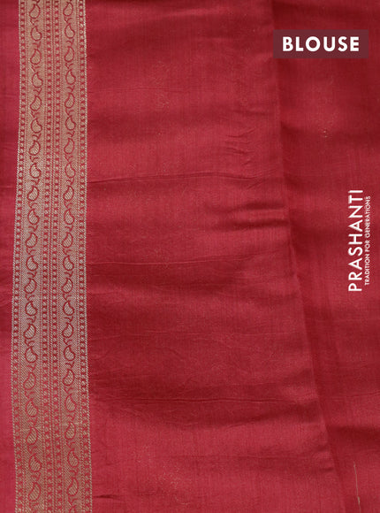 Chiniya silk saree green and maroon with zari woven buttas and zari woven border