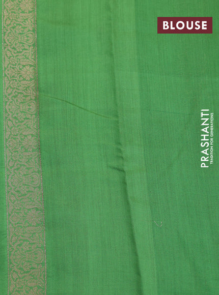 Chiniya silk saree pink and green with allover zari weaves and zari woven border