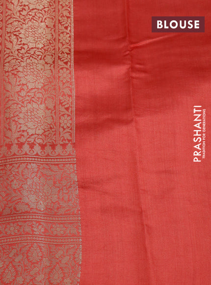 Chiniya silk saree light green and pink with allover zari weaves and zari woven border