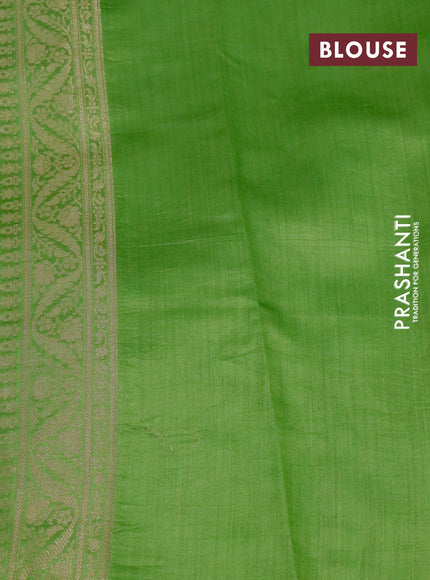 Chiniya silk saree light pink and light green with allover zari weaves and zari woven border