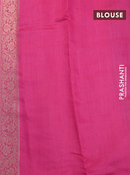 Chiniya silk saree teal green and pink with zari woven buttas and zari woven border