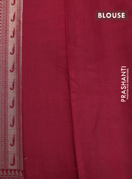 Chiniya silk saree blue and maroon with allover zari woven butta weaves and zari woven border