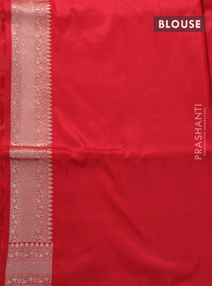 Pure banarasi uppada silk saree red with allover zari woven brocade weaves and zari woven border