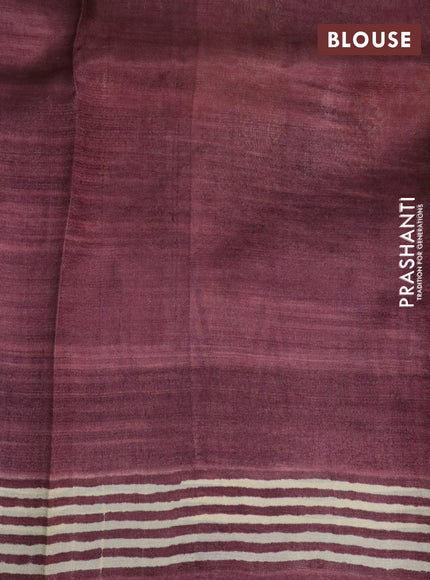 Bishnupuri silk saree cream and deep maroon with plain body and temple design simple border