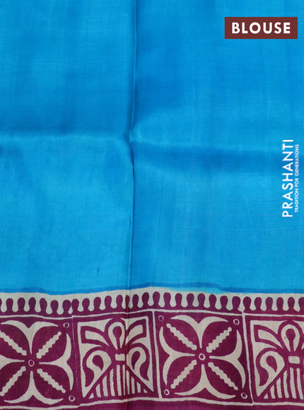 Bishnupuri silk saree cream with plain body and ganga jamuna border