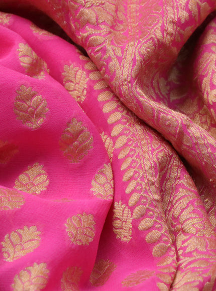 Banarasi georgette silk saree light pink with zari woven buttas and zari woven border