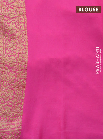 Banarasi georgette silk saree light pink with zari woven buttas and zari woven border