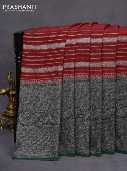 Banarasi georgette silk saree rust shade with allover thread & zari weaves and long woven border