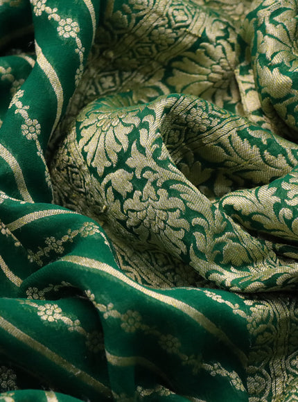 Banarasi georgette silk saree green with allover zari weaves and zari woven border