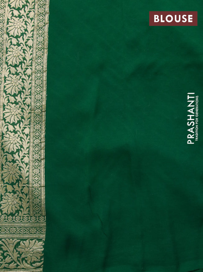 Banarasi georgette silk saree green with allover zari weaves and zari woven border