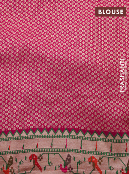 Banarasi georgette silk saree red and pink with allover zari woven floral buttas and zari woven paithani border