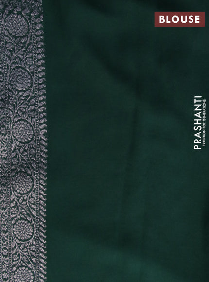 Banarasi georgette silk saree maroon and bottle green with allover thread & zari weaves and zari woven border