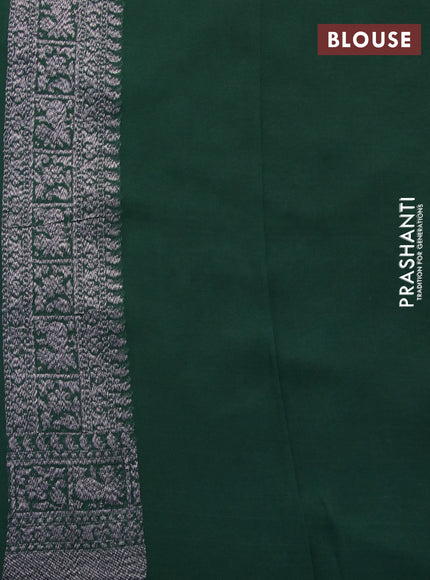 Banarasi georgette silk saree maroon and bottle green with allover thread & zari weaves and zari woven border