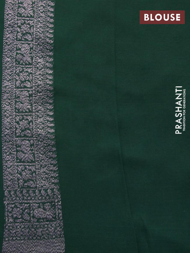 Banarasi georgette silk saree maroon and bottle green with allover thread & zari weaves and zari woven border