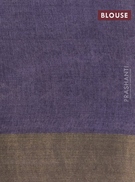 Pure tussar silk saree jamun shade with allover prints and zari woven border