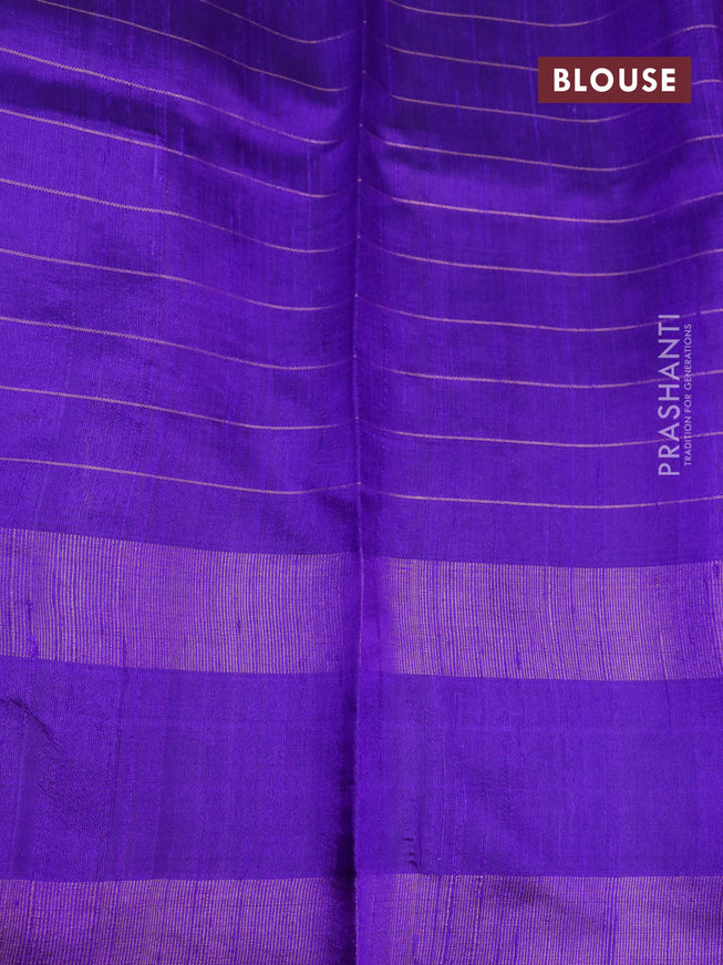 Pure dupion silk saree maroon and violet with allover zari checked pattern and temple design zari woven rettapet border