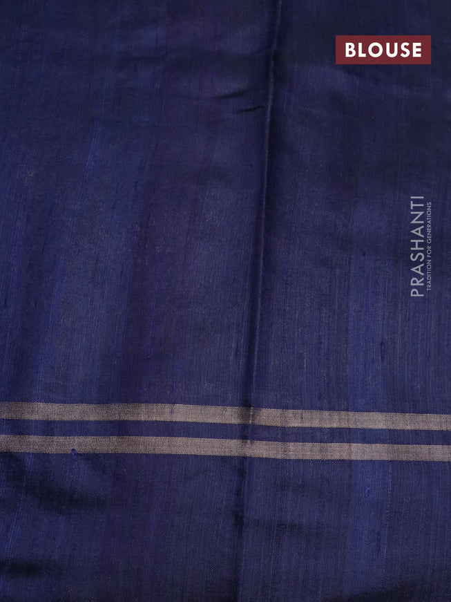 Pure dupion silk saree cs blue and dark navy blue with zari weaves & buttas and rettapet zari woven border