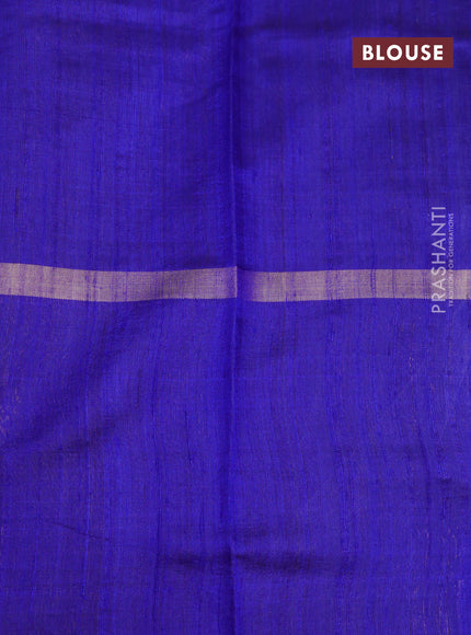 Pure dupion silk saree pink and blue with paisley zari woven buttas and long zari woven border