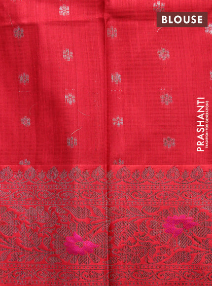 Banarasi handloom dupion saree black and red with allover thread & zari woven buttas and long woven border