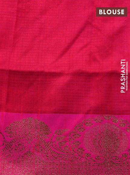 Banarasi handloom dupion saree maroon and dual shade pink with allover thread & zari weaves and woven border