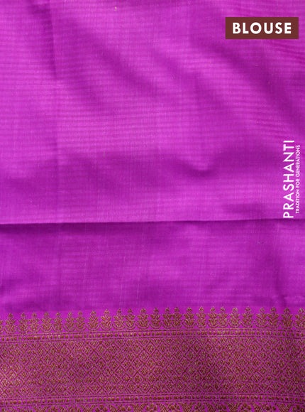 Banarasi handloom dupion saree pink and purple with allover thread floral & zari weaves and woven border