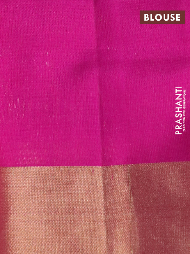 Pure soft silk saree light green and pink with zari woven buttas and zari woven border