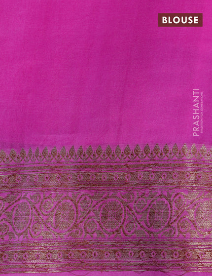 Banarasi organza silk saree pink with thread & zari woven buttas and banarasi style border