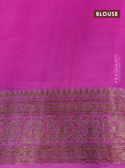 Banarasi organza silk saree pink with thread & zari woven buttas and banarasi style border