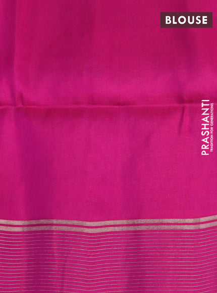 Pure soft silk saree green and pink with allover zari woven brocade weaves and zari woven border