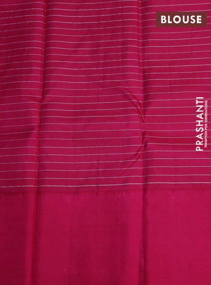 Pure soft silk saree lime yellow and pink with allover zari woven stripes pattern & buttas and zari woven butta border