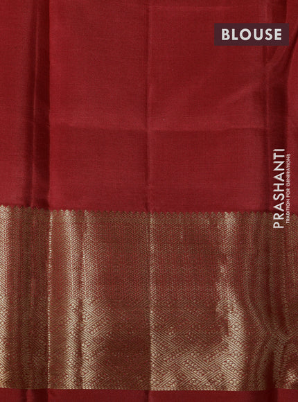 Pure kanchipuram silk saree pastel blue shade and red with allover zari woven brocade weaves and zari woven border