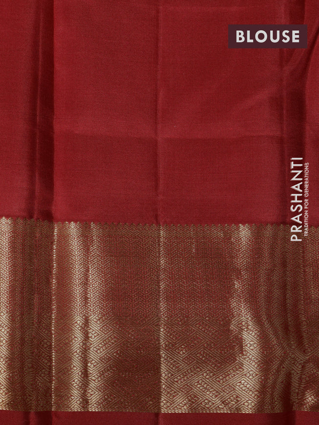 Pure kanchipuram silk saree pastel blue shade and red with allover zari woven brocade weaves and zari woven border